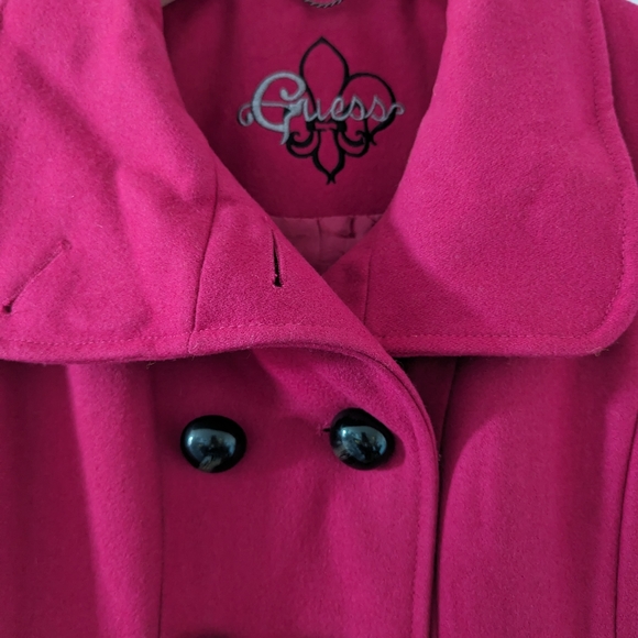 Guess Wool Long Peacoat, medium, sangria colored - Picture 10 of 13